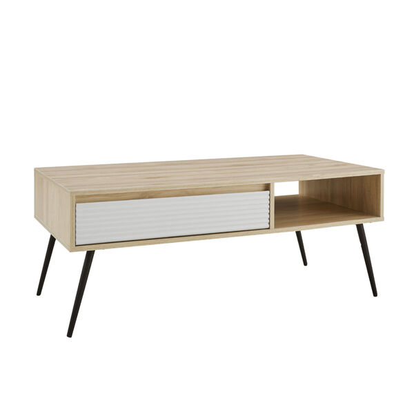 Lane Solid White and Birch Drawer Coffee Table, image 2