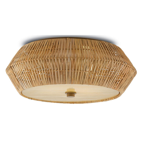 Antibes Natural and Honey Beige Two-Light Flush Mount, image 1