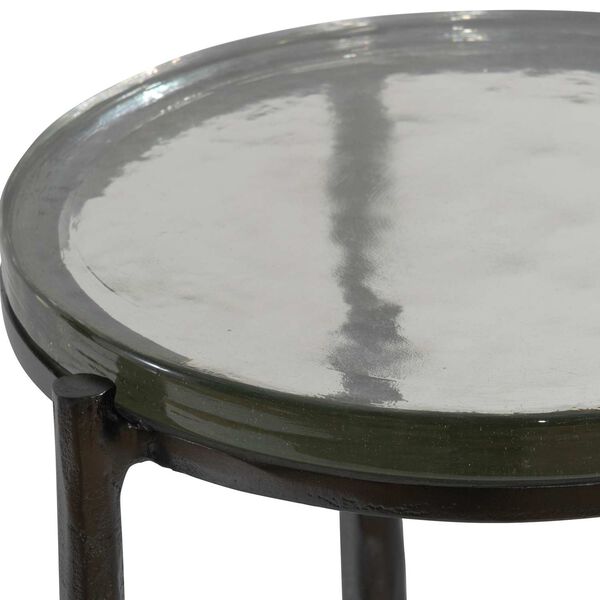 Eternity Dark Gunmetal Iron and Glass Accent Table, image 5