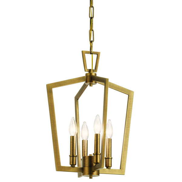 Abbotswell Natural Brass Four-Light Pendant, image 4