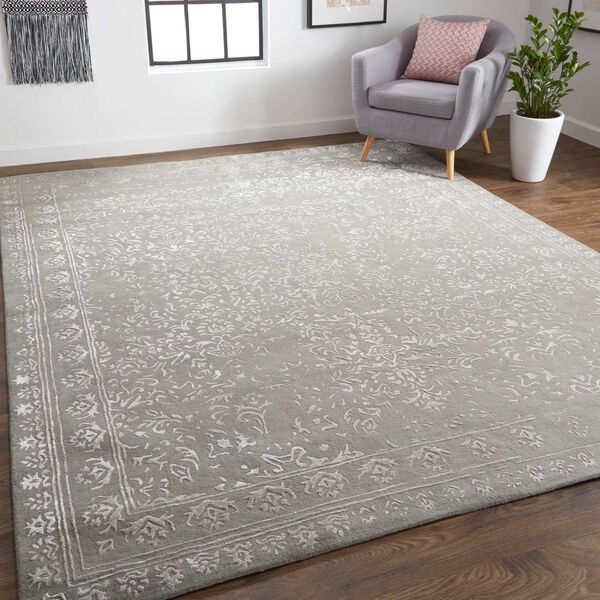Bella Gray Taupe Silver Rectangular 5 Ft. x 8 Ft. Area Rug, image 3