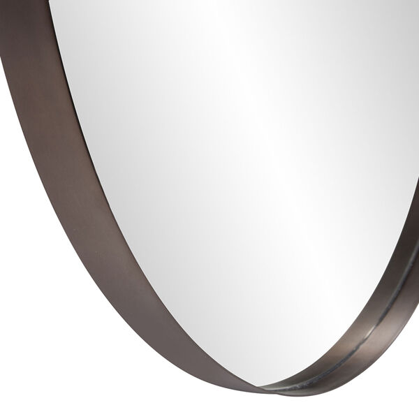 Steele Brushed Brass Round Wall Mirror, image 3