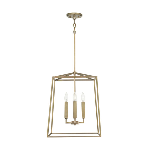 Thea Aged Brass 71-Inch Four-Light Foyer Pendant, image 1