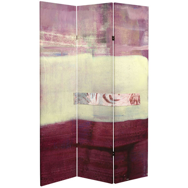 Tall Double Sided Purple and Burgundy Canvas Room Divider, image 1