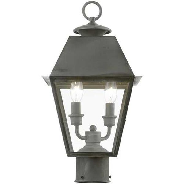 Wentworth Charcoal Two-Light Outdoor Medium Lantern Post, image 3