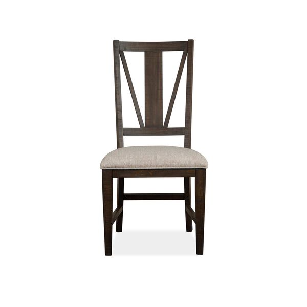 Westley Falls Aged Pewter Wood Dining Side Chair with Upholstered Seat, image 1