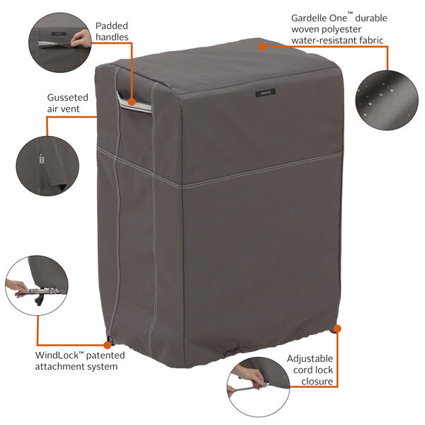 Maple Dark Taupe 26-Inch Square Smoker Grill Cover, image 2