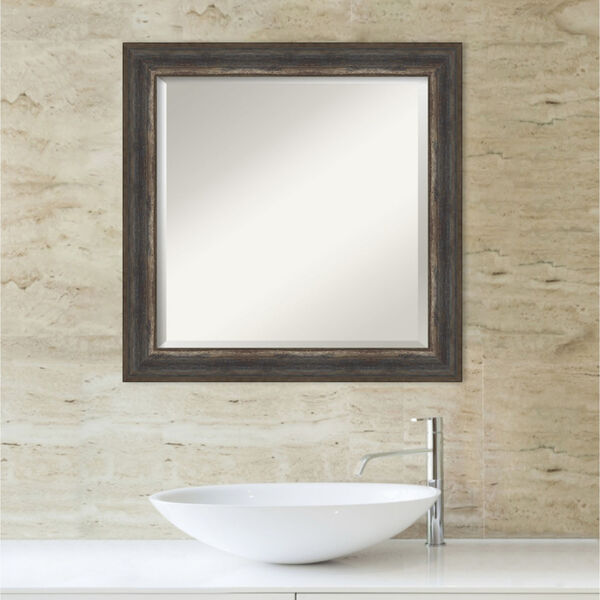 Alta Rustic Brown 25W X 25H-Inch Bathroom Vanity Wall Mirror, image 5