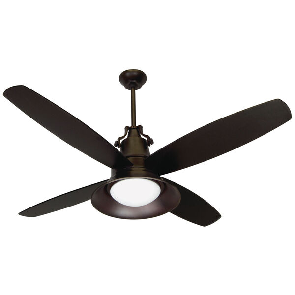 Union Oiled Bronze Gilded 52-Inch Ceiling Fan with Four Blades, image 1