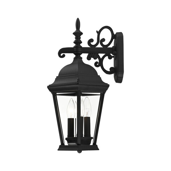 Hamilton Textured Black Three-Light Outdoor Wall Lantern, image 3