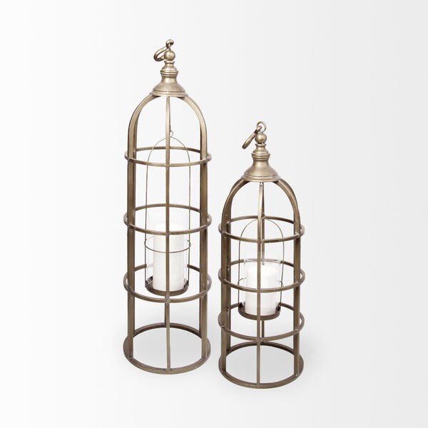 Gerson II Gold Cage Metal Candle Lantern, image 2