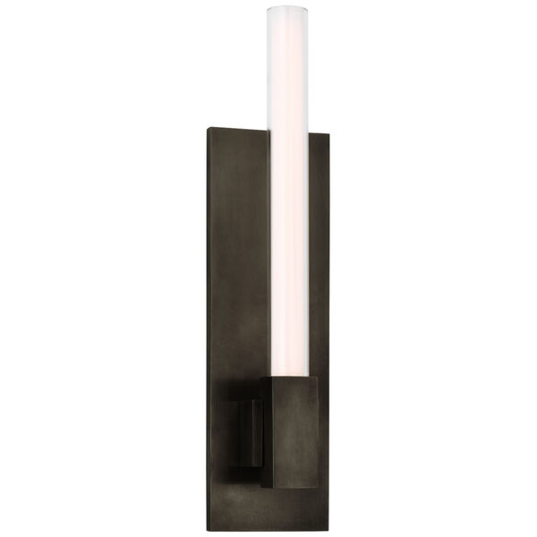 Mafra Small Reflector Sconce in Bronze with White Glass by Ian K. Fowler, image 1