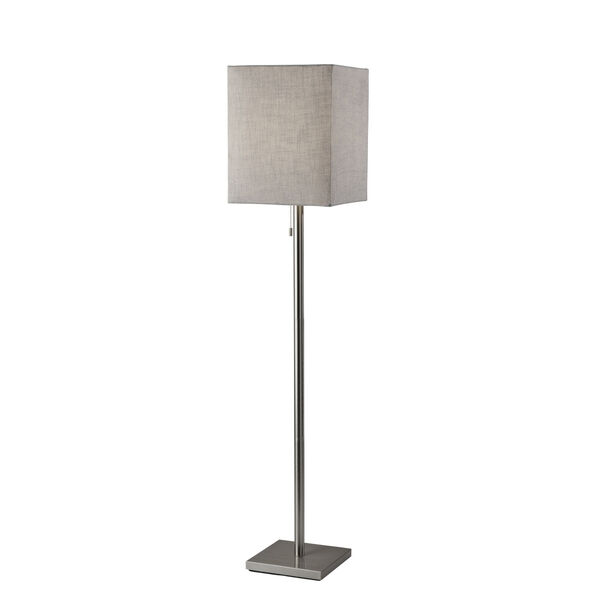 Estelle Brushed Steel One-Light Floor Lamp, image 1