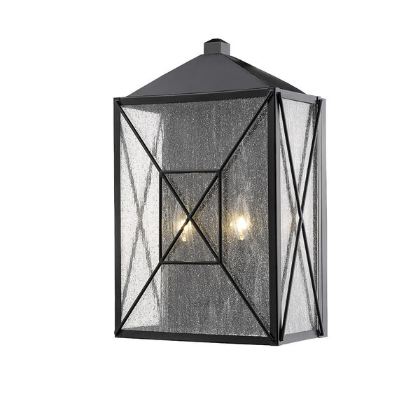 Caswell Powder Coat Black Two-Light Outdoor Wall Sconce, image 1