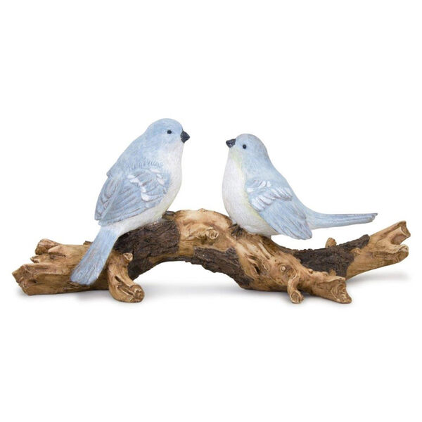 Multicolour 10-Inch Resin Birds on Branch, image 1