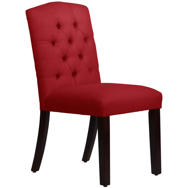 Linen Antique Red 39-Inch Tufted Arched Dining Chair, image 1
