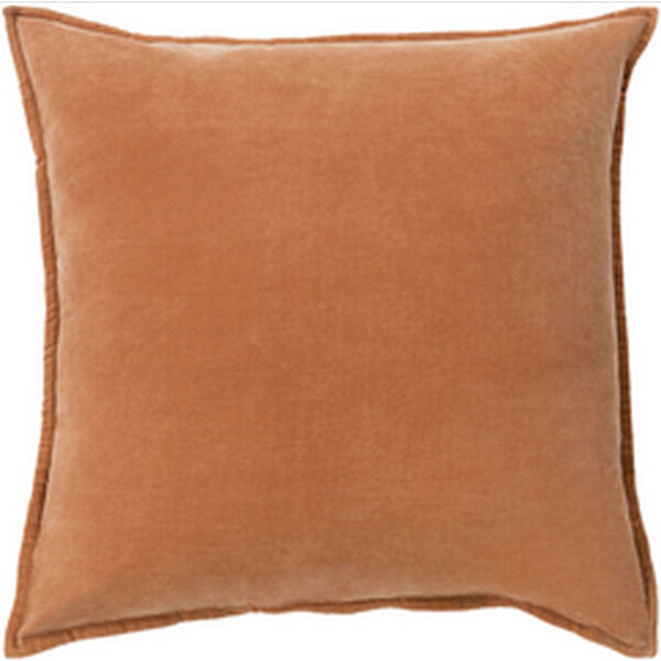 Smooth Velvet Rust 20-Inch Pillow with Poly Fill, image 1