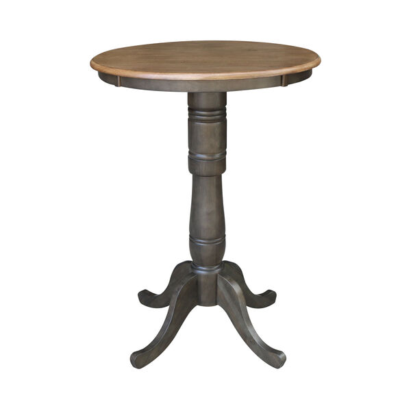 Hickory and Washed Coal 30-Inch Width x 41-Inch Height Round Top Pedestal Table, image 1