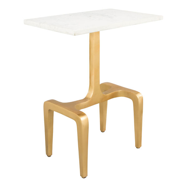 Clement White and Gold Side Table, image 5