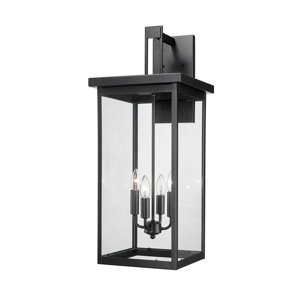 Barkeley Powder Coated Black 12-Inch Four-Light Outdoor Wall Sconce, image 2