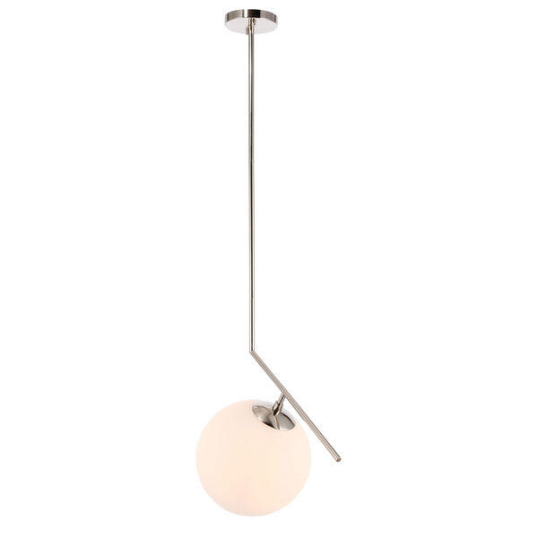 Ryland Chrome 10-Inch One-Light Pendant with Frosted White Glass, image 5