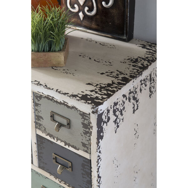 Distressed White 13-Drawer Cabinet, image 6