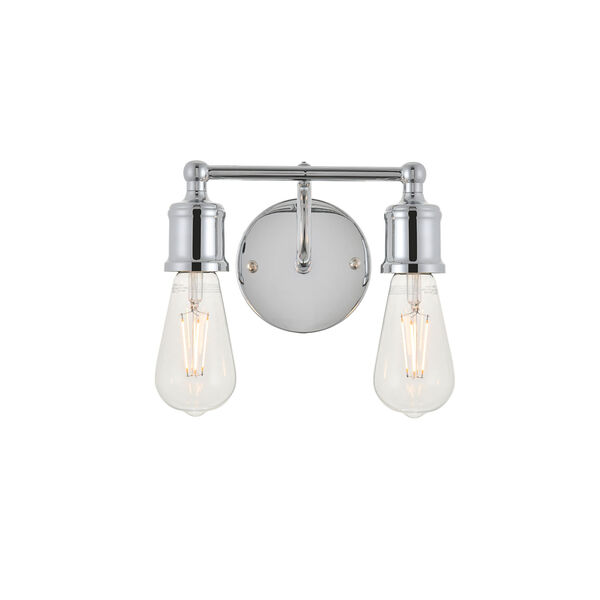 Serif Chrome Two-Light Wall Sconce, image 1