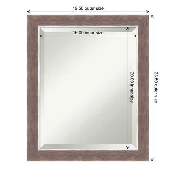 Noble Mocha 20W X 24H-Inch Bathroom Vanity Wall Mirror, image 6