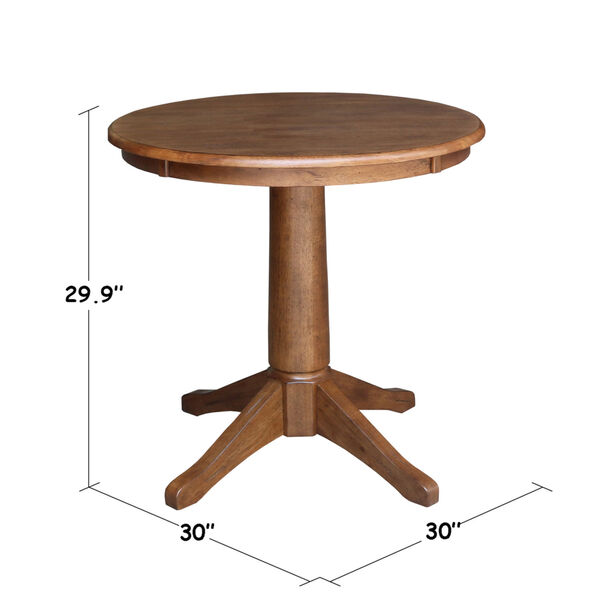 Distressed Oak 30-Inch Round Top Pedestal Table, image 5