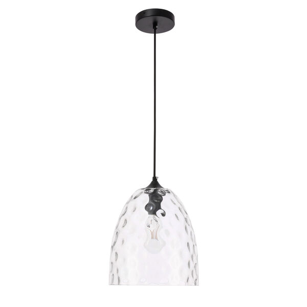 Gibson Black 10-Inch One-Light Pendant with Clear Glass, image 3