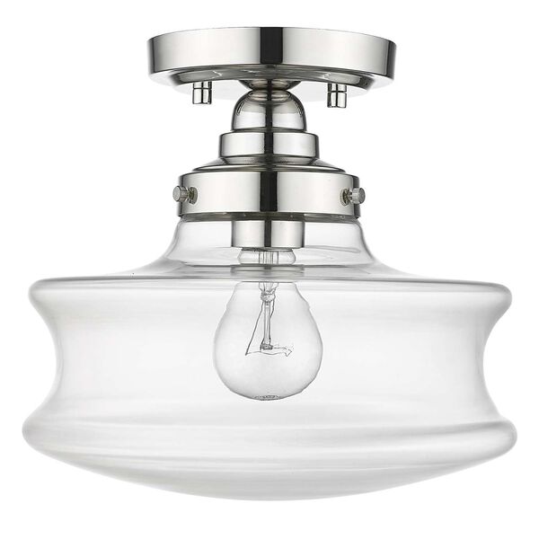 Keal One-Light Convertible Semi-Flush Mount with Clear Glass, image 2