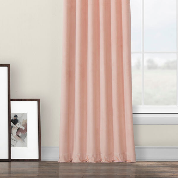 Pink Blossom Heritage Plush Velvet Curtain Single Panel, image 5