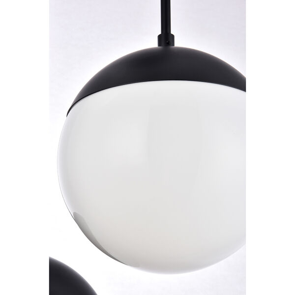Eclipse Black and Frosted White 18-Inch Three-Light Pendant, image 5