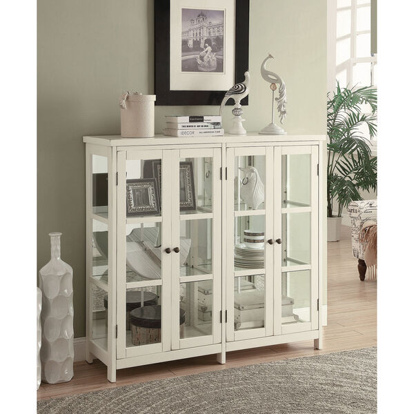 White and Transparent Accent Display Cabinet, image 1