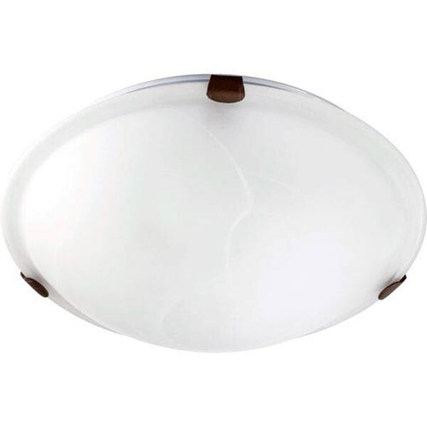 Oiled Bronze 12-Inch Flush Mount with Faux Alabaster Glass, image 1