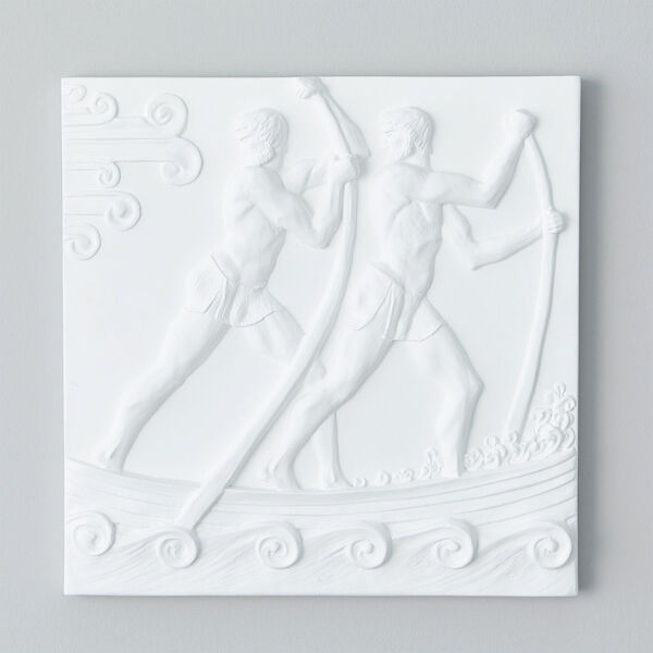 White Rowers Plaster Wall Panel, image 3