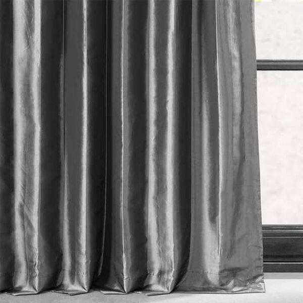 Graphite Blackout Faux Silk Taffeta Single Panel Curtain 50 x 96, image 6