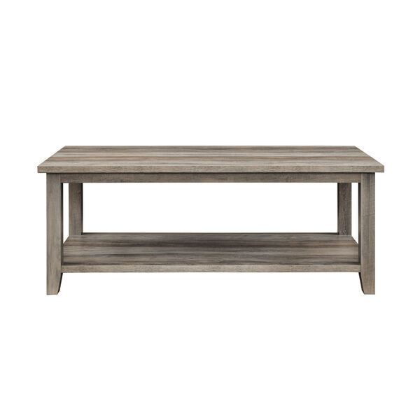 Simple Gray Wash Wood Coffee Table, image 4