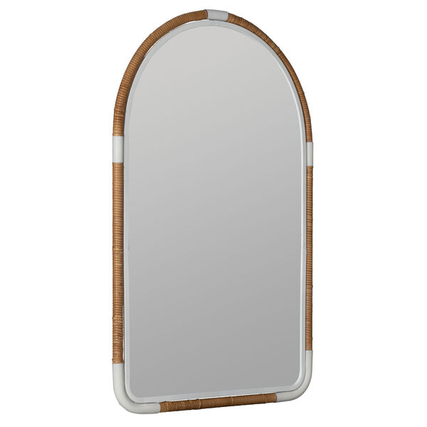 Corinna Natural Rattan and White 37 x 24-Inch Wall Mirror, image 3