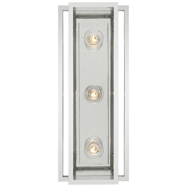 Halle 18-Inch Vanity Light in Polished Nickel with Clear Glass by Ian K. Fowler, image 1