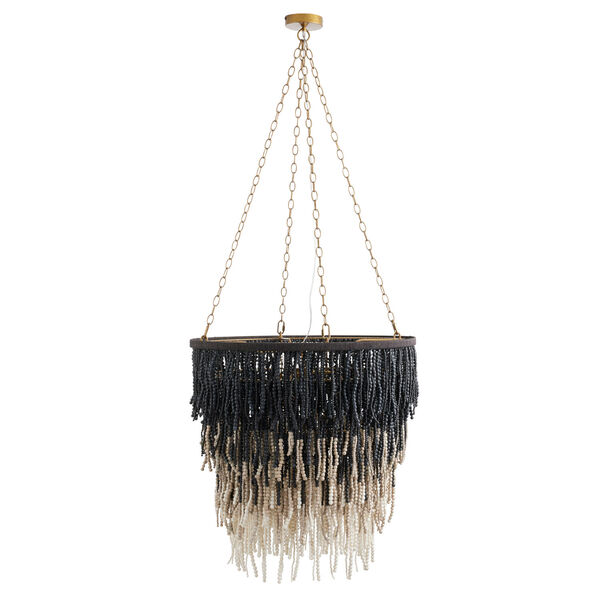 Lizzy Black, White and Gray Five-Light Chandelier, image 4