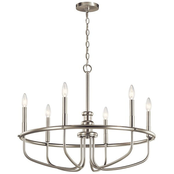 Capitol Hill Brushed Nickel Six-Light Large Chandelier, image 1