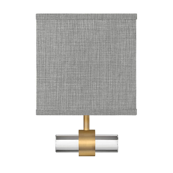 Luster Heritage Brass One-Light LED Wall Sconce with Heathered Gray Slub Shade, image 3