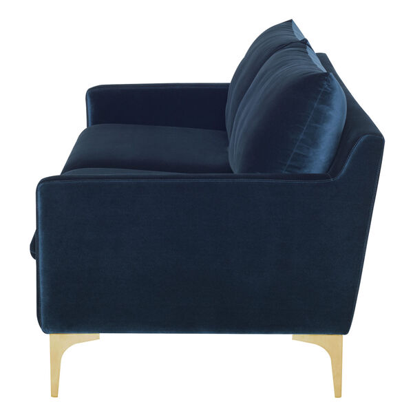 Anders Midnight Blue and Brushed Gold Sofa, image 6