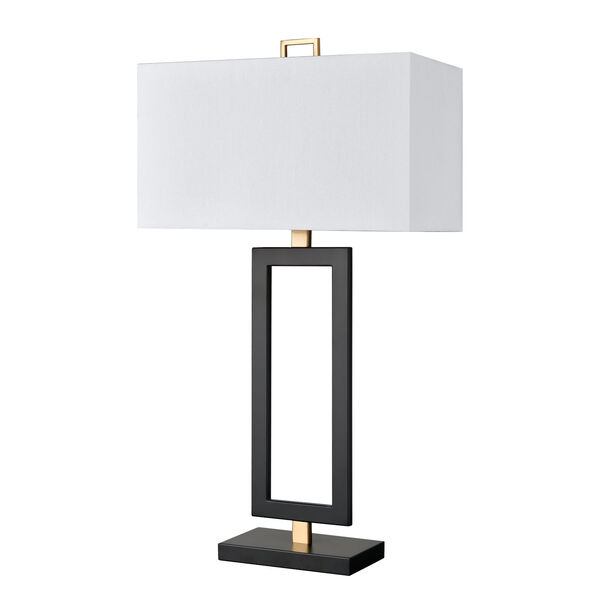 Composure Matte Black and Aged Brass One-Light Desk Lamp, image 2