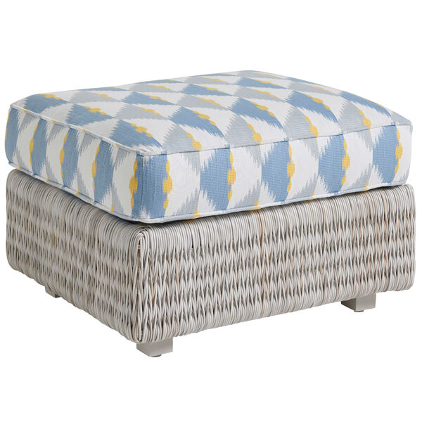 Seabrook Ivory, Taupe, and Gray Ottoman, image 1