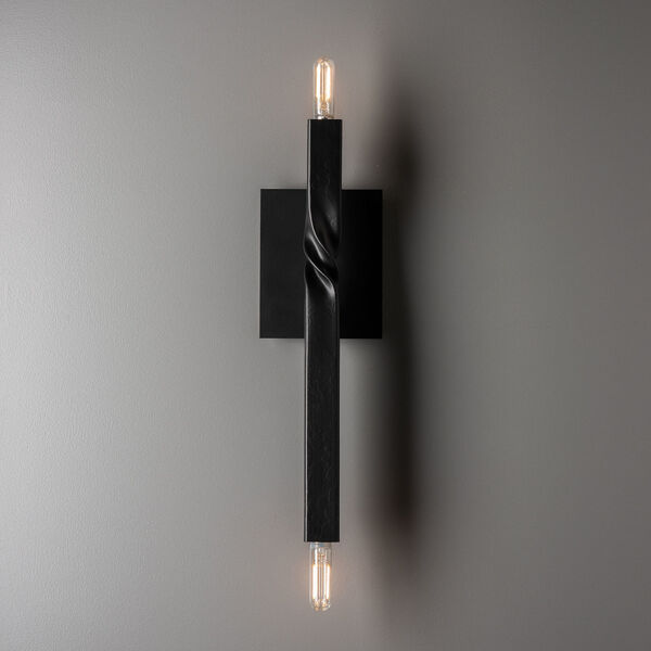 Helix Black Two-Light Wall Sconce, image 2