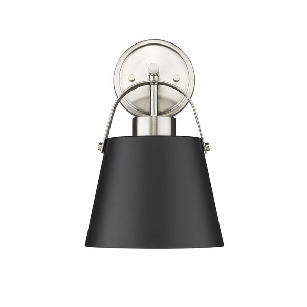 Z-Studio Matte Black and Brushed Nickel One-Light Wall Sconce, image 4