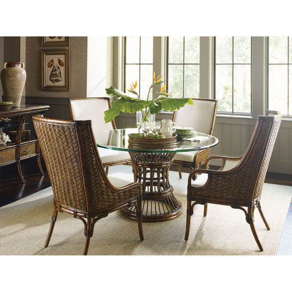 Bali Hai Brown Latitude Dining Table with 54 In. Glass Top, image 2