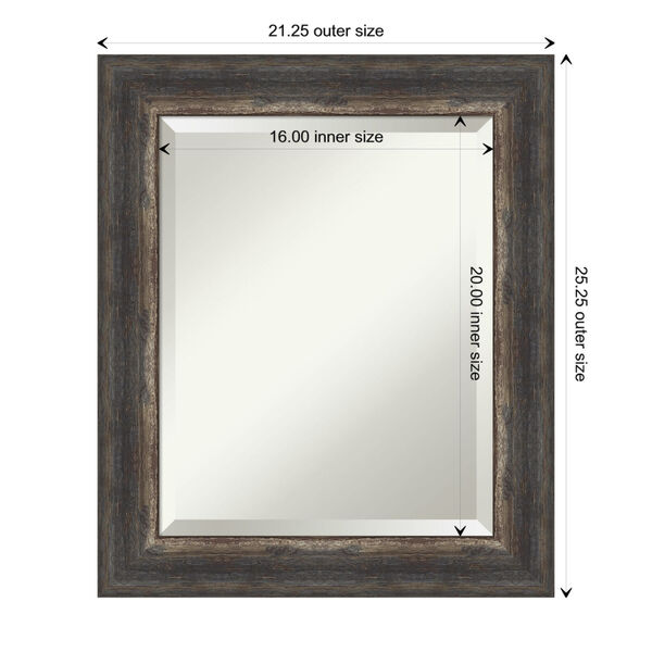 Bark Brown 21W X 25H-Inch Bathroom Vanity Wall Mirror, image 6